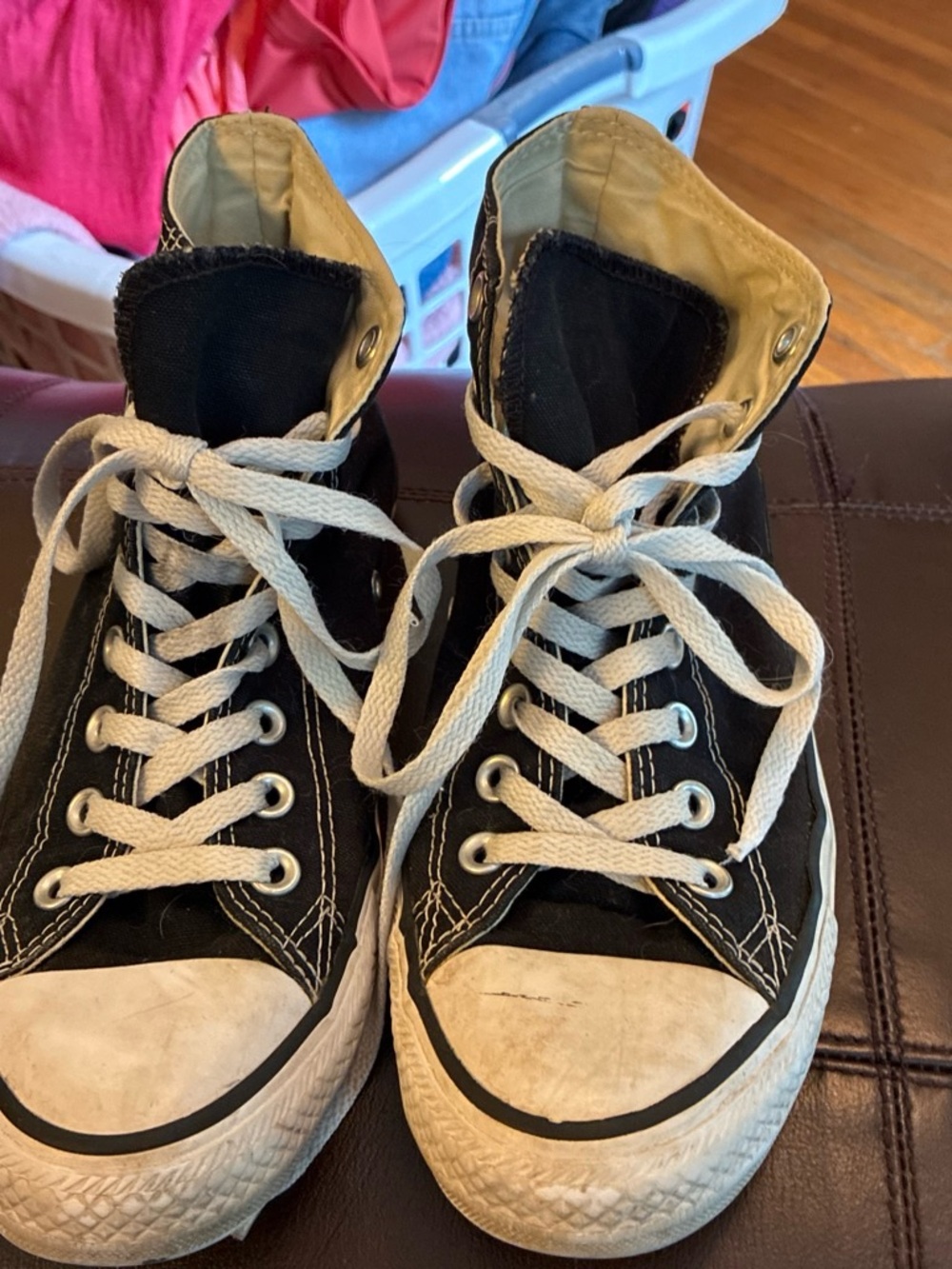Converse Black High-Top Canvas Sneakers with White Trim